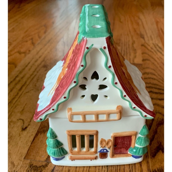 Pfaltzgraff Nordic Christmas Ski Chalet Holiday Decor Candle Tea Light House NEW - Picture 4 of 8